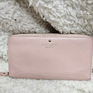 Kate Spade Light‎ Dusty Pink Leather Zip Around Accordion Wallet